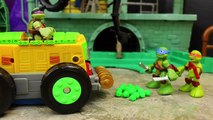 Ninja Turtles Mutations Donnie in TMNT Shellraiser Transform into Recycling Truck Haul Play Doh Ooze