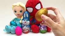 Elsa VS Spiderman Easter Eggs Superheroes Easter Kinder Surprise Bunny Surprise Eggs Huevos Sorpresa