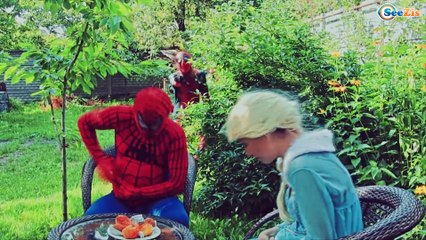 Spiderman & Frozen Elsa! w/ Maleficent Joker Disney Princess Anna Toys! Superhero IRL