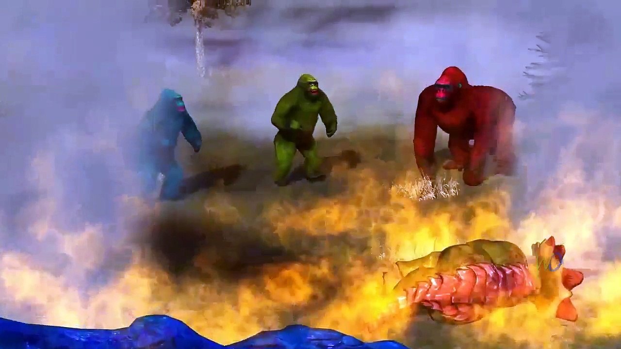 Gorilla,Tiger,T-Rex Cartoons For Kids | Crazy Dinosaurs Vs Elephant Fight Action Videos For Children