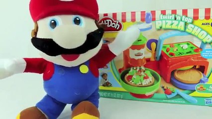 Download Video: Cookie Monster Eats Play Doh Pizza Made By Mario Brothers Mario Twirl 39 n Top Pizza Shop