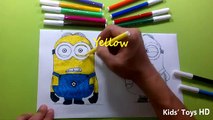 Minions Coloring Pages For Kids ♥ Learning Colors With Minions Coloring Book ♥ Songs For Kids