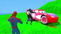 Spiderman & Venom Playtime with Disney Lightning McQueen Cars + Nursery Rhymes for Children & Heroes