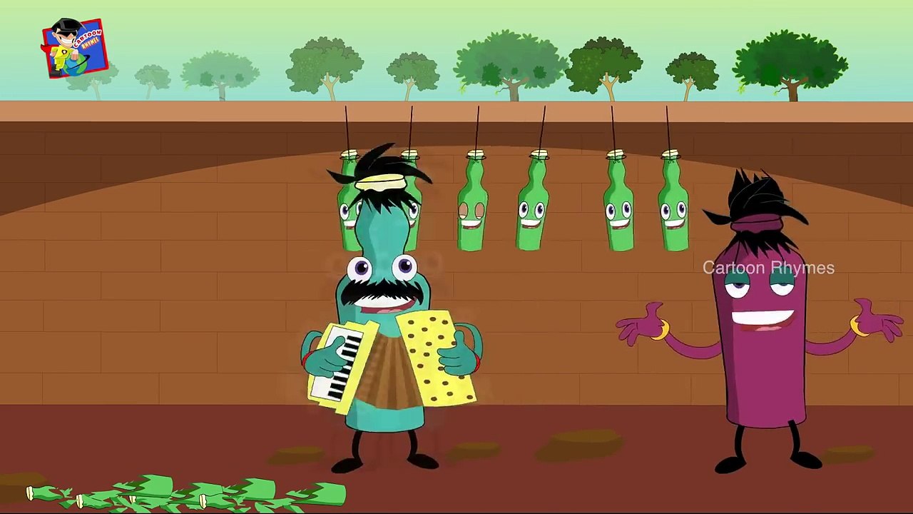 Ten Green Bottles hanging on the wall | Famous English Nursery Rhyme ...