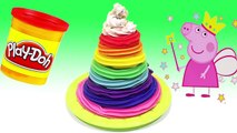 play doh toys - create playdoh rainbow cups ice cream along peppa pig español & en