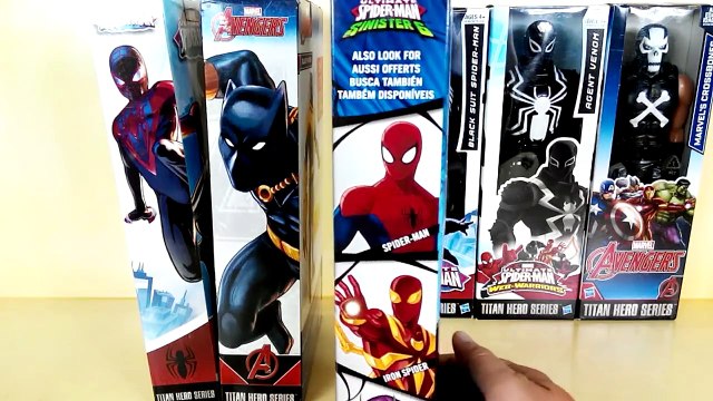 Super Heroes black armor | Spiderman vs Agent Venom vs Black Panther | Titan hero series | hot toys
