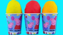 Peppa Pig Play Doh Clay Surprise Eggs Ice Cream Cups Spiderman Disney Frozen Inside out TOYS