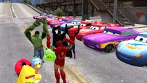 ★Lightning McQueen Cars★ Spiderman, Batman, Ironman, Hulk, Angry Birds & Nursery Rhymes songs