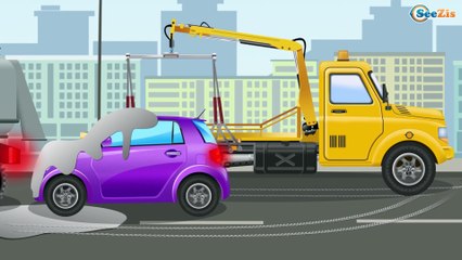 Car Cartoon for kids | The Tow Truck helps Cars and Trucks in the town | Video for kids Episode 25