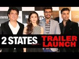 Arjun Kapoor, Alia Bhatt And Karan Johar At The '2 States' Trailer Launch