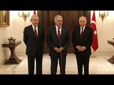 Binali Yıldırım,  Kemal Kılıçdaroğlu ve Devlet Bahçeli ortak açıklama yaptı