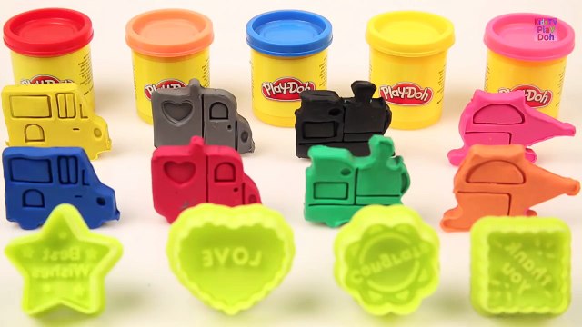 Learn Colors with Play Doh Moulds _ Kids Learning Videos _ Learn Colours with Vehicles Toys _ Toys