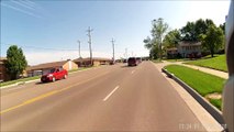 Teenagers lame attempt to intimidate a cyclist.