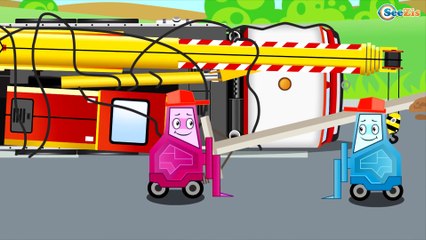 Camión de Bomberos y Ambulancia | Dibujos animados de COCHES | Caricaturas de carros
