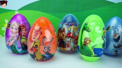 Huevos Sorpresa de Pascua - Zootopia Patrulla Canina Minions Frozen en Español