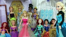 Frozen Disney Princess Barbie Sleepover Party ❤ Elsa Anna Rapunzel Ariel Mermaid Cinderella Belle