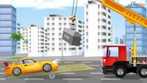 The Yellow Crane & Race in the City | Construction Trucks & Service Vehicles Cartoons for children