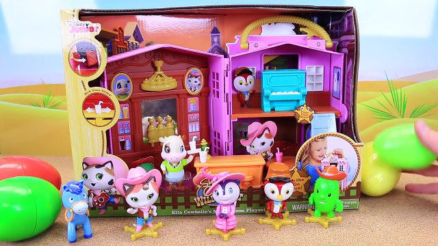 NEW Sheriff Callie Wild West Disney 2016 Ella Cowbelles Milk Saloon Playset & Surprise Eggs