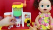 Baby Alive Eats McDonalds Happy Meal Magic Shake Maker Shamrock Shake + Gross Poop Diaper Change