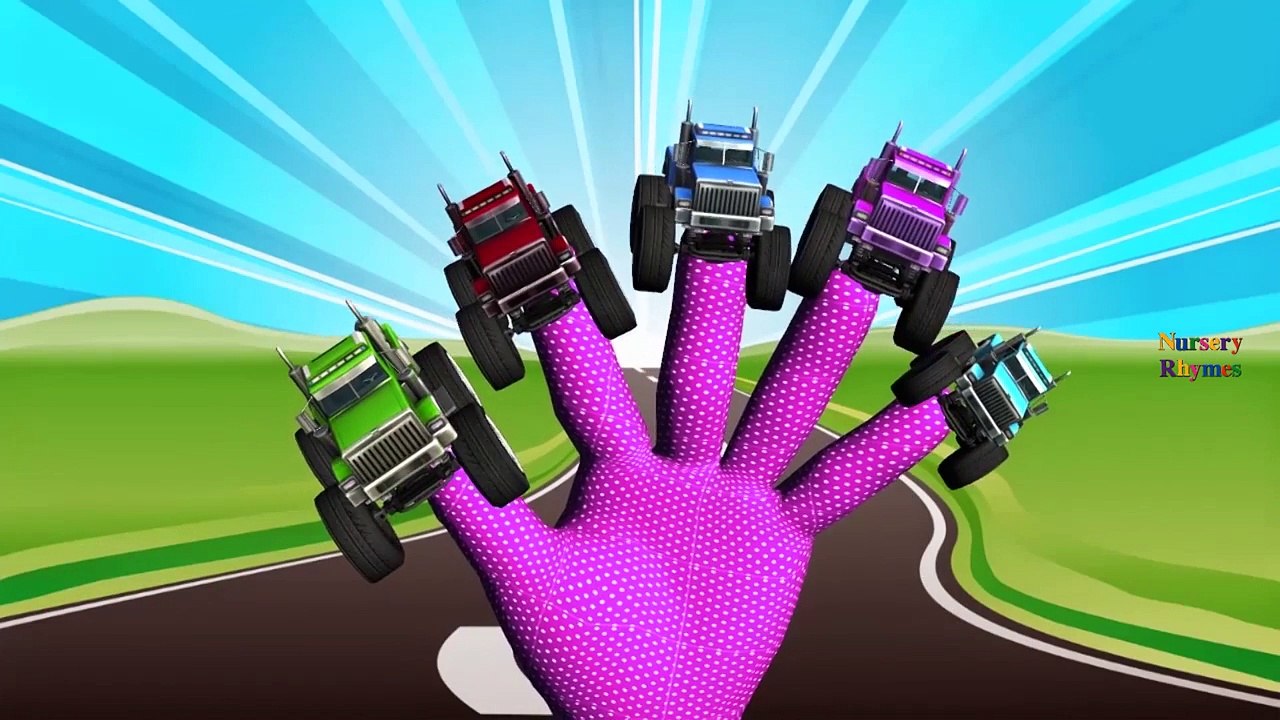 Monster Trucks Cartoons Finger Family Nursery Rhymes | Trucks Toys for Children Finger Family