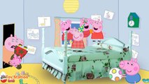 Five Little Peppa Pig Jumping on the Bed | Five Little Monkeys Jumping on the Bed Nursery Rhyme