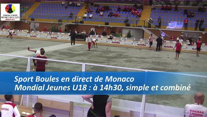 Premiere phase de poule, simple et combiné U18, Sport Boules, Mondial Jeunes, Monaco 2016