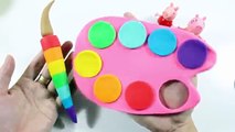 Peppa pig & Play doh toys Create rainbow paint wonderful with play dough frozen