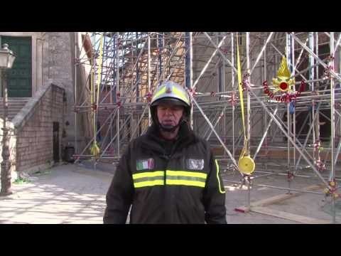 Norcia (PG) - Terremoto, Basilica San Benedetto, int. Nassi (23.12.16)