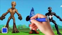 Mickey Mouse Meets Groot Drawing Spiderman and Venom Black Spiderman Fun Playtime Disney Cars