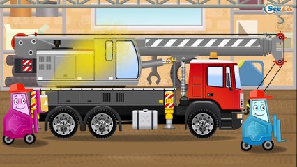 The Crane with The Truck build the house on the construction site - Cartoon for kids Episode 5