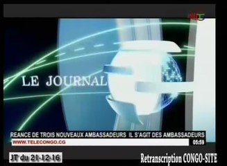 Journal de 20h TVCongo du Mercredi 21 décembre 2016 -By Congo-Site