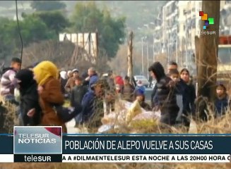 下载视频: Civiles regresan a sus hogares en Alepo, ahora libre de terroristas