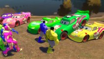 Hulk colors & Ironman colors Nursery Rhymes Songs Disney Pixar Cars Smash Party