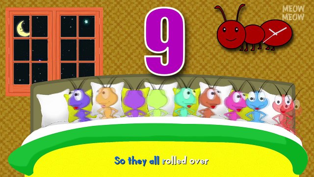 Ten Ants In The Bed | Ten In Bed Nursery Rhymes Cartoon Animation Songs With Lyrics for Kids
