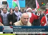Palestinos se manifiestan contra asentamientos israelíes