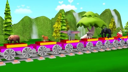 Old MacDonald Had A Farm Nursery Rhymes Learning Animals Cartoons Train | Animals Finger Family
