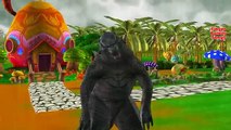 Godzilla King Kong & Dinosaurs Cartoons For Children Nursery Rhymes | Godzilla Animal Rhymes