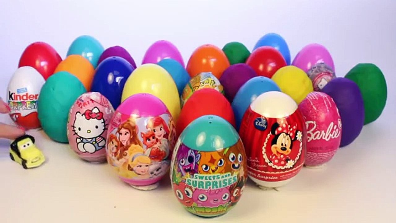 SURPRISE EGGS PEPPA PIG MOSHI MONSTERS MINNIE MOUSE DISNEY PRINCESS MICKEY MOUSE PLAY DOH EGGS