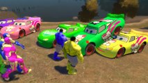 Hulk colors & Ironman colors Nursery Rhymes Songs Disney Pixar Cars Smash Party