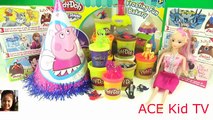 PEPPA PIG SURPRISE EGGS !!! Play-doh Kinder Peppa pig español Minions Barbie doll | ACE KID TV