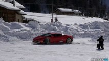 Lamborghini Huracán Doing Donuts and Drifting in the Snow!  03