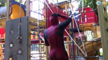 Spiderman vs Deadpool w/ Superheroes at the playground in real Life