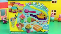 Peppa Pig Play Doh Popsicles with George Pig Daddy Pig and Mummy Pig at the Peppa Pig Playground