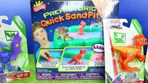 Prehistoric Quick Sand with Jurassic World Dinosaurs of Dilophosaurus Pterodactyl and T-Rex