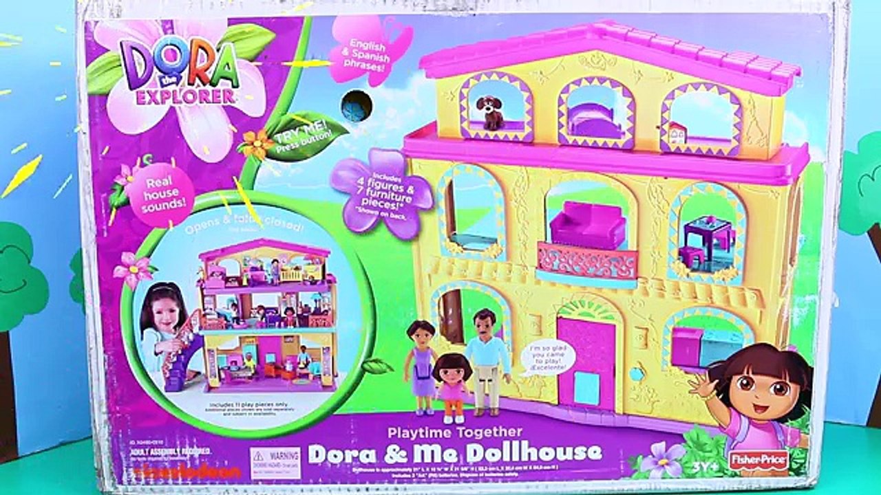 DORA THE EXPLORER Surprise Eggs Dora & Me Dollhouse + Play-Doh Eggs Barbie Furniture