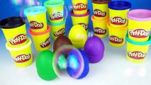 LEARN COLORS for Children w/ Play Doh Surprise Eggs Dora Frozen Anna Spiderman Cars Playdough HD