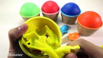 Play Doh Ice Cream Cone Surprise Eggs Donald Duck and Mickey Mouse, Minnie Mouse Toys