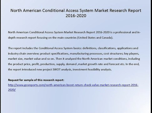 North American Conditional Access System Market Research Report 2016-2020