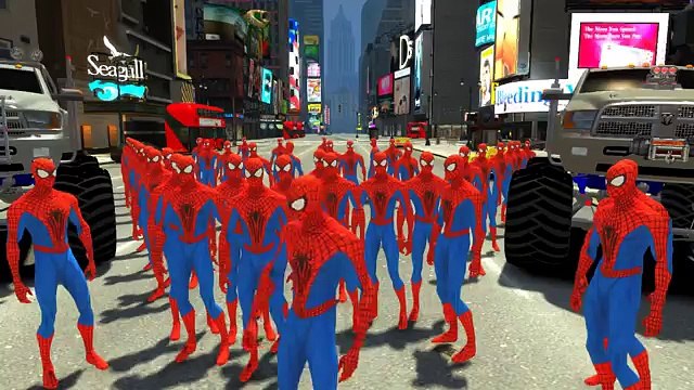 Nursery Rhymes Spiderman Monster Trucks & Disney Pixar Cars Colors (Children Songs with Action)