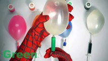 Spiderman Color Water Balloon Syringe Slime Learning Colors Wet Balloons Finger Family kids song